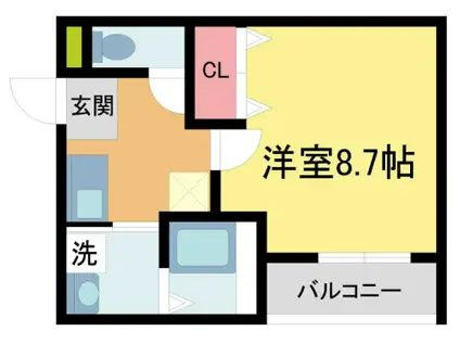 フジパレス津門中央公園I番館(1K/3階)の間取り写真