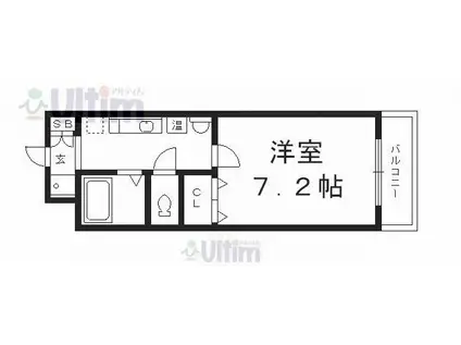 サンシャインイースト祇園(1K/5階)の間取り写真