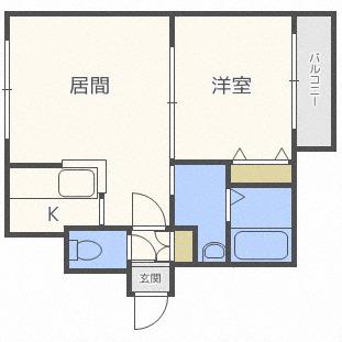 エクセレント壱番館(1LDK/2階)の間取り写真