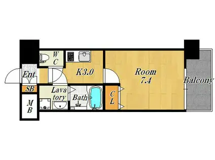 PICEC CHARMANTE FUKUSHIMA(1K/5階)の間取り写真