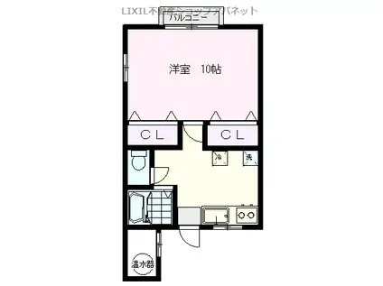 カサブランカI(1K/2階)の間取り写真