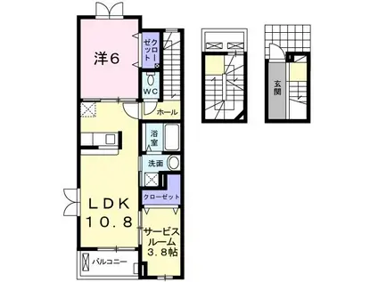 ブレス ベル(1SLDK/3階)の間取り写真