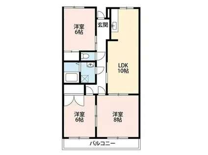 ハイツサイトー(3LDK/4階)の間取り写真