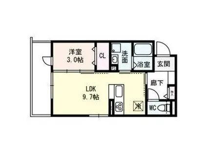 アマントリビエール瀬川(1LDK/3階)の間取り写真