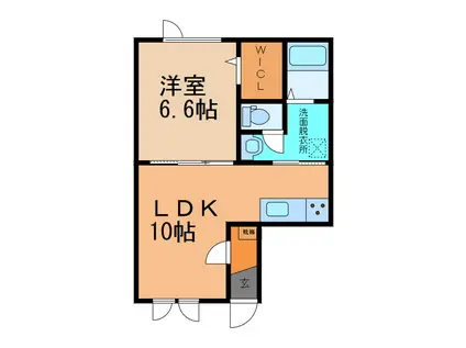 プランドールS(1LDK/1階)の間取り写真