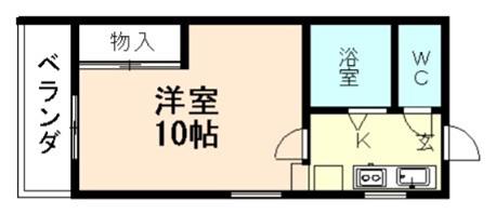 ジョイナス山王(1K/2階)の間取り写真