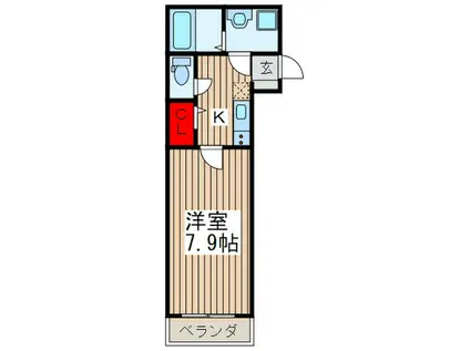 BEST STAGE 新狭山I(1K/1階)の間取り写真