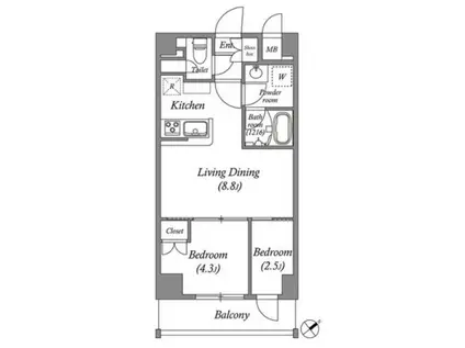 ISM練馬(2LDK/5階)の間取り写真