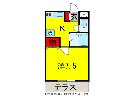 ラピドマンション(1K/1階)の間取り写真