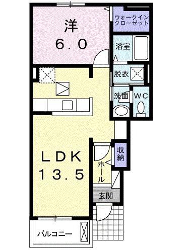カーサカメリアIII(1LDK/1階)の間取り写真