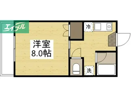 ダン・デ・リオンI(1K/2階)の間取り写真