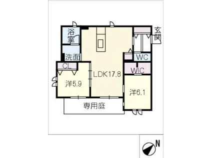 BRANTA HOUSE(2LDK/1階)の間取り写真