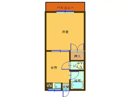 アメニティハウスアシヤI(1DK/1階)の間取り写真
