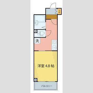 プラウディア宮城野(1K/4階)の間取り写真