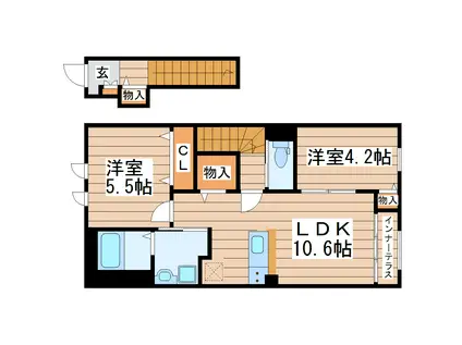 サンコート南仙台(2LDK/2階)の間取り写真