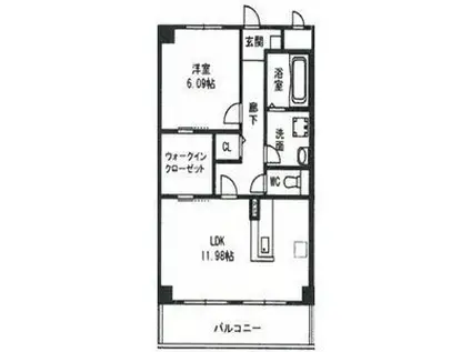 シュエット(1LDK/1階)の間取り写真