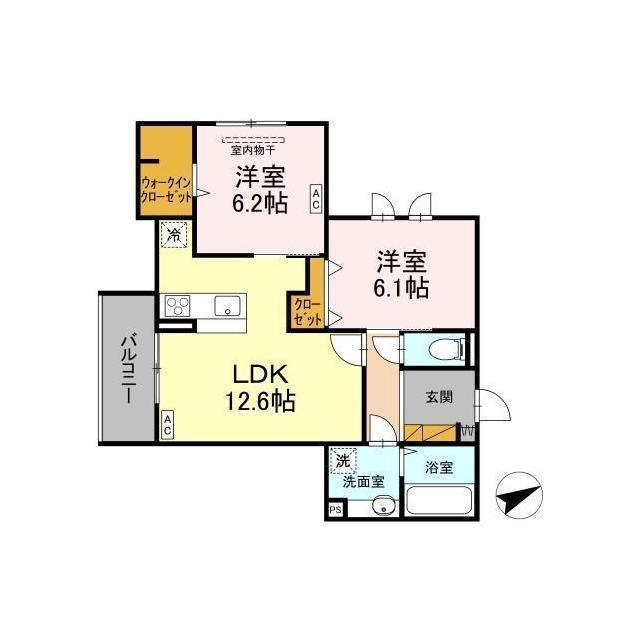 DS LIEN  C(2LDK/2階)の間取り写真