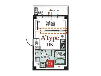 BCASA ASAKUSA IMADO(1DK/1階)の間取り写真