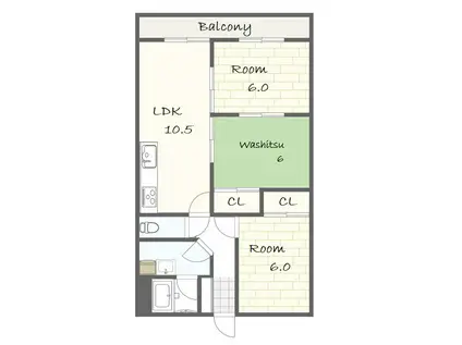 ロイヤルトーク(3LDK/2階)の間取り写真