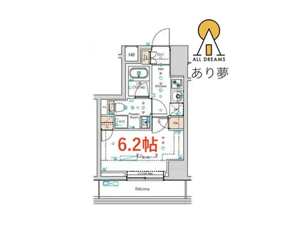 スクエアシティ横濱大通公園AZ(1K/1階)の間取り写真