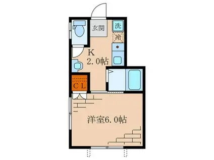 STO本一色(1K/1階)の間取り写真