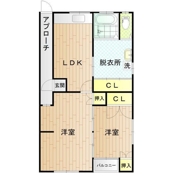 ガーデンテラス・シバ(2LDK/2階)の間取り写真