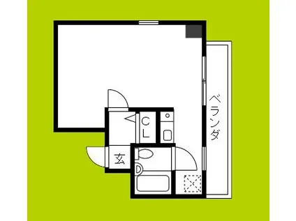 十三本町ユニハウス(1K/6階)の間取り写真