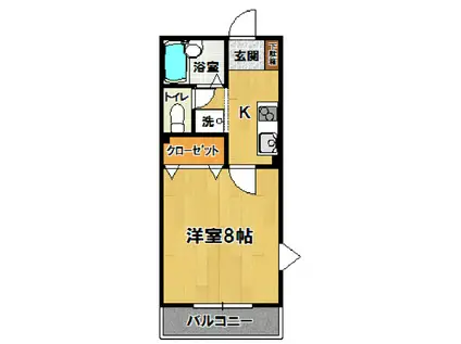 トリニティミツワ1(1K/2階)の間取り写真
