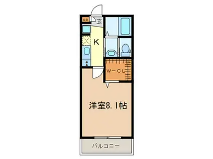 キャメル川越清水町(1K/1階)の間取り写真