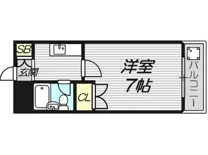 ベストレジデンス瓢箪山I・II(1K/5階)の間取り写真