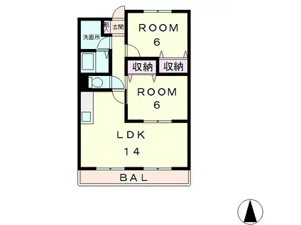 セブンヴェル(2LDK/2階)の間取り写真