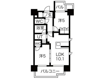 SK RESIDENCE(2LDK/3階)の間取り写真