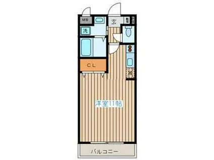 レーベンス柏木(ワンルーム/3階)の間取り写真