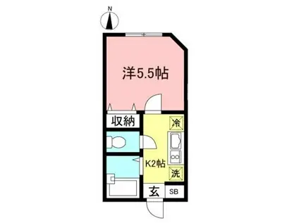 パークFLATS桜川(1K/3階)の間取り写真