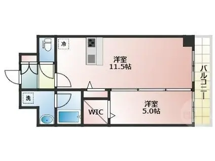 グランディア大阪ノース(1LDK/9階)の間取り写真