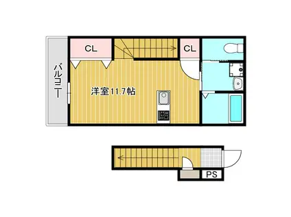 セントポーリア明石(ワンルーム/2階)の間取り写真