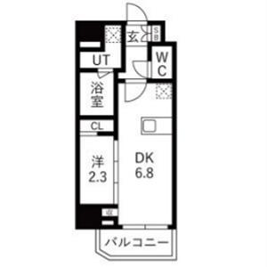 GRAN PASEO蒲田III(1DK/8階)の間取り写真