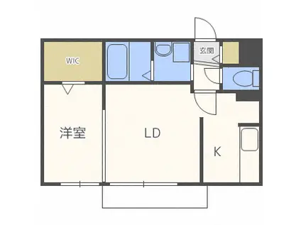 PREMIER RESIDENCE(1LDK/1階)の間取り写真