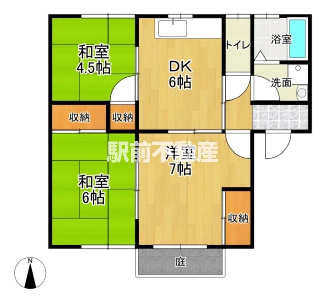 グリーンヒル羽山(3DK/1階)の間取り写真