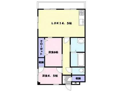 ビスタハウス(2LDK/4階)の間取り写真