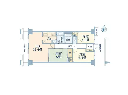 ブロードスクエア戸塚ウエストコート(3LDK/5階)の間取り写真