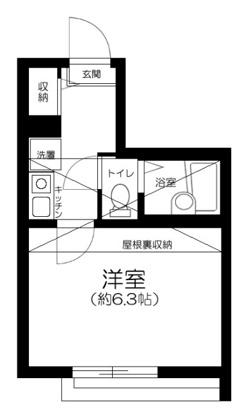 レジデンス江北(1K/3階)の間取り写真
