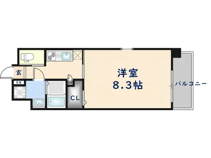 FOREST GRACE高井田I(1K/12階)の間取り写真