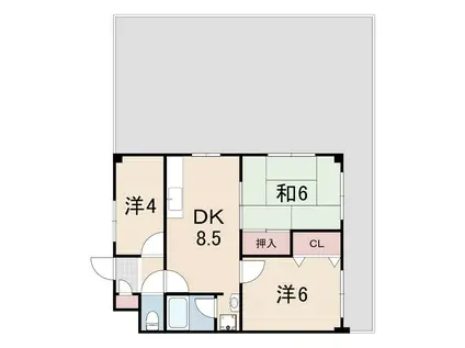 ピトレスクエア(3DK/5階)の間取り写真