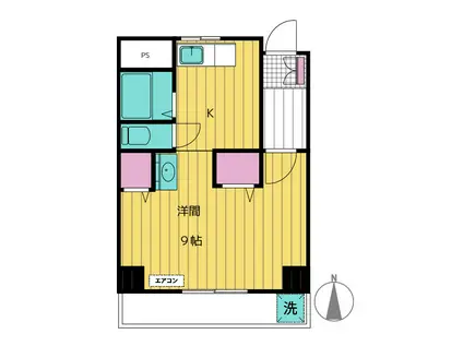 ロイヤルヒルズ(1K/2階)の間取り写真