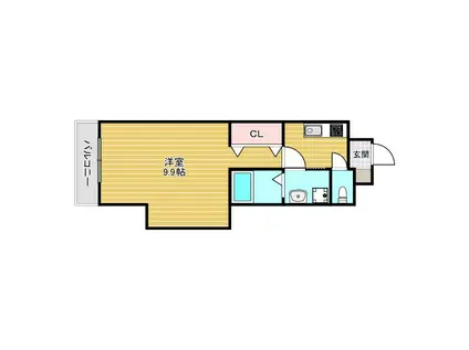 ウィステリアコート正雀(1K/3階)の間取り写真