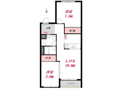 八雲3丁目PH(2LDK/3階)の間取り写真