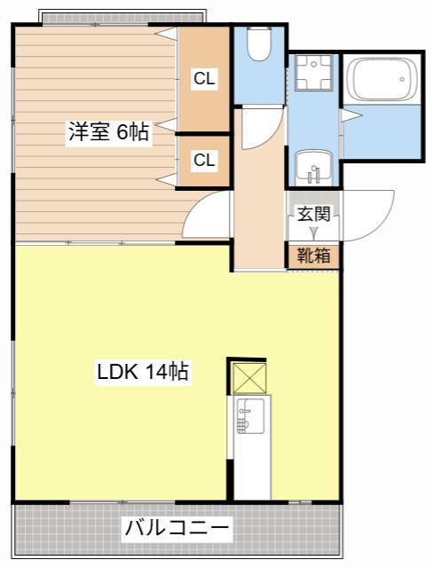 フォレストコート(1LDK/3階)の間取り写真