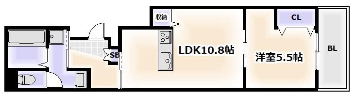 カーサカルド(1LDK/2階)の間取り写真