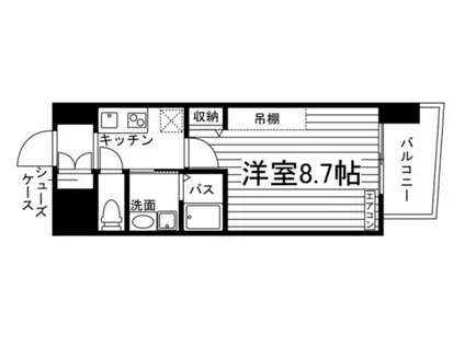 フォレスタ岡山医大前(1K/9階)の間取り写真